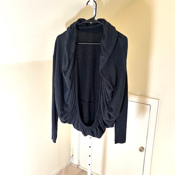 James Perse Standard EUC Women's Open Cardigan Shrug Black Sweater Supima 2 (M) - Picture 1 of 7